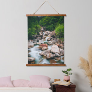Schöner Fluss im Frühjahr Wandteppich Mit Holzrahmen