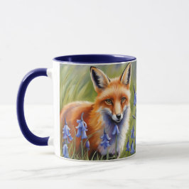 Schöner Fox auf Bluebell-Wiese Tasse