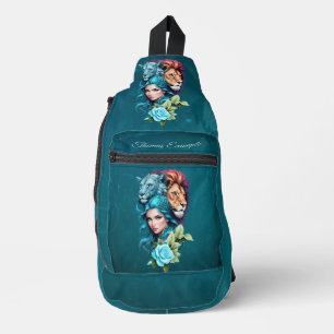 Schöner Frauenkopf mit ausdrucksvollen Augen Crossbody Bag