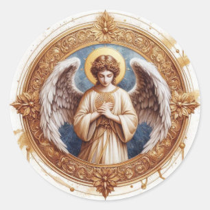 Schöner Friedlicher Engel Runder Aufkleber