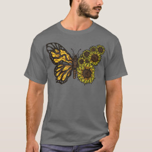 Schöner Frühling dachte Monarch Butterfly Sonnenbl T-Shirt