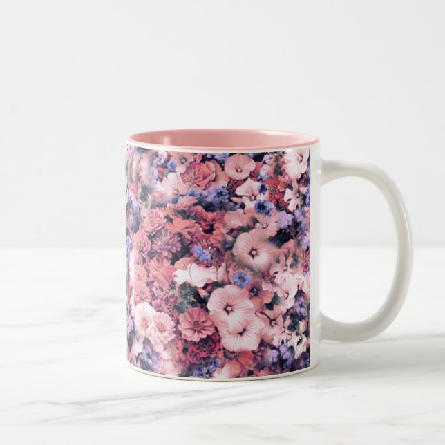 Schöner Frühling mit Blumen Zweifarbige Tasse (Rechts)