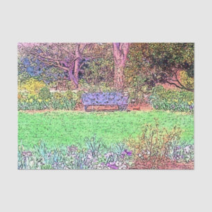 Schöner Frühlingsgarten Seidenpapier