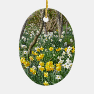 Schöner Frühlingsnarzissengarten Keramikornament