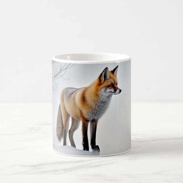 Schöner Fuchs im Schnee Kaffeetasse (Mittel)
