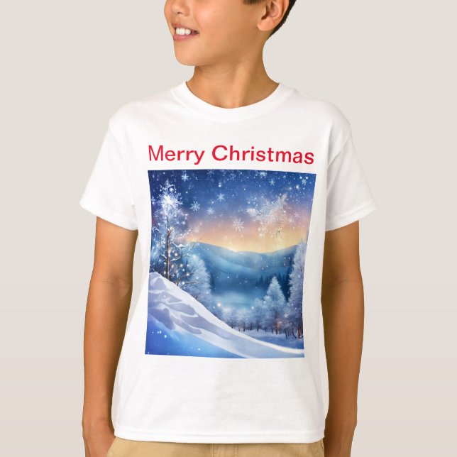 Schöner funkelnder Winter Kids T - Shirt | LANDSCH (Vorderseite)