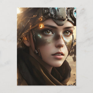 Schöner Futuristischer Cyborg Postkarte
