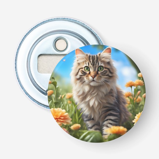 Schöner Garten für Katzen Flaschenöffner (Vorderseite)