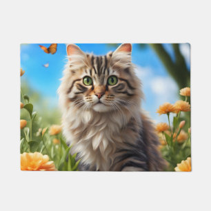 Schöner Garten für Katzen Fußmatte
