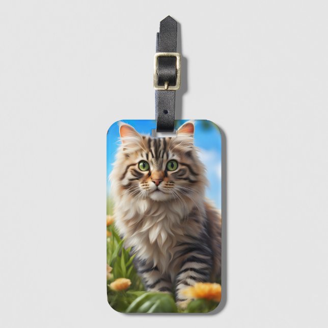 Schöner Garten für Katzen Gepäckanhänger (Vorderseite Vertikal)