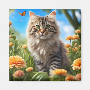 Schöner Garten für Katzen Magnet