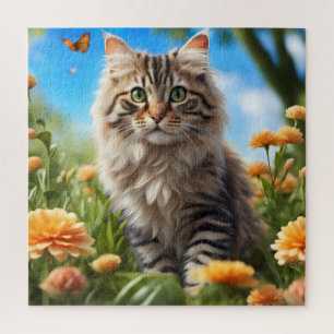 Schöner Garten für Katzen Puzzle