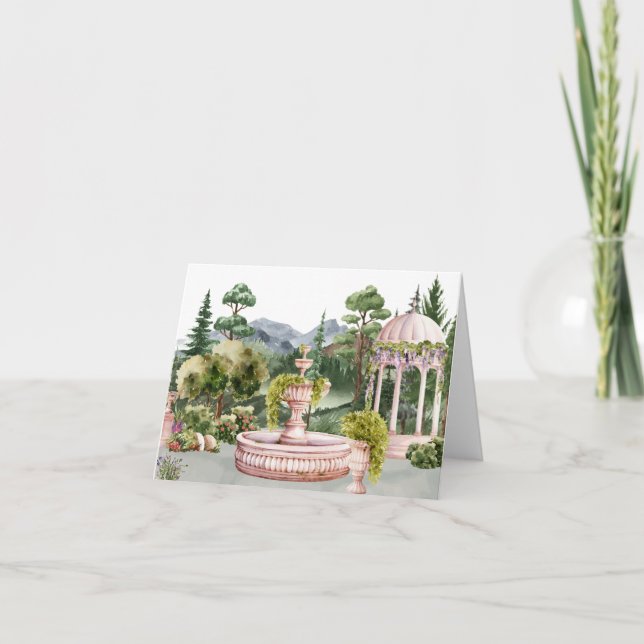 Schöner Garten mit Aquarellfarben, elegant Karte (Vorderseite)