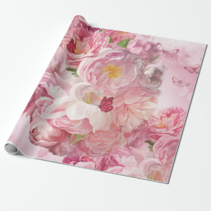 Schöner Garten mit rosa Blume Geschenkpapier