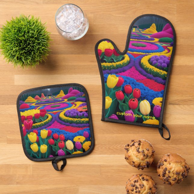 Schöner Garten Ofenhandschuh & Topflappen-Set (Oben Unten)