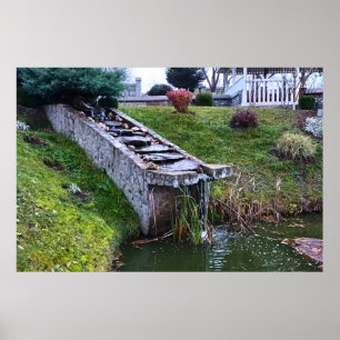 Schöner Gartenwasserfall – Wilde Natur Rumänien Poster