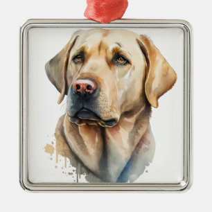 SCHÖNER GELBLABRADOR RETRIEVER HUND ORNAMENT AUS METALL
