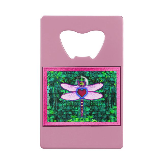 Schöner Gerahmter Artwor "Crackel Gerahmt Dragonfl Geldbeutel Flaschenöffner (Vorderseite)