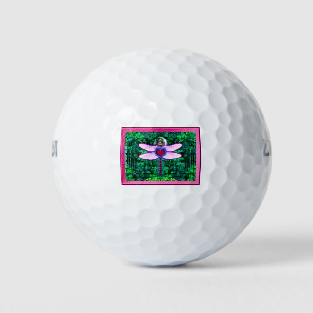 Schöner Gerahmter Artwor "Crackel Gerahmt Dragonfl Golfball (Vorderseite)