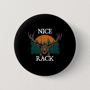 Schöner Geweihhirsch Jagd Elch Jäger Tierpirsch Button