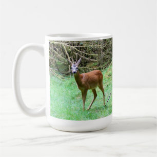 Schöner Geweihhirsch Wilde Waldlandschaft Szenisch Kaffeetasse
