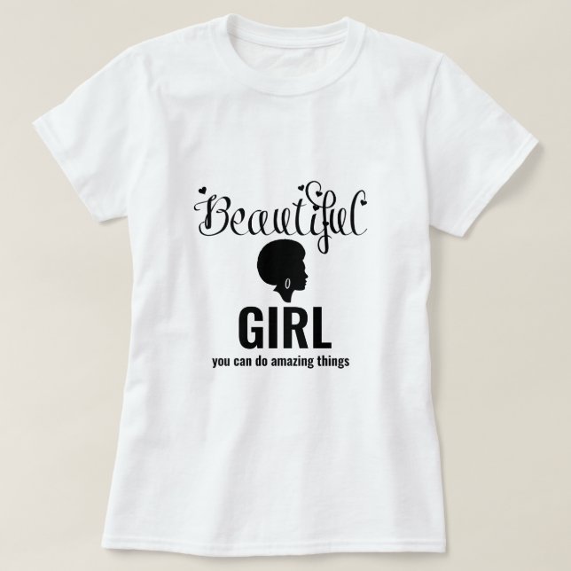 Schöner Girl Inspirational Afro T - Shirt (Design vorne)