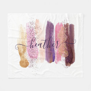 Schöner Glitter-Schminkauftrag personalisiert Fleecedecke
