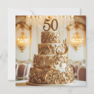 SCHÖNER GOLD 50. WEDDING JAHRESKUG EINLADUNG