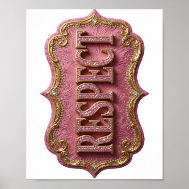 Schöner Gold-RESPEKT-Druck Poster (Vorne)