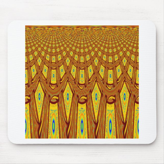 Schöner Golden Brown African Tribal Print Vektor Mousepad (Vorne)