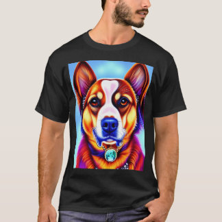 Schöner Golden Retriever Cartoon Charakter Ölmaler T-Shirt