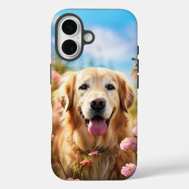 Schöner Golden Retriever mit Blume Case-Mate iPhone Hülle (Rückseite)