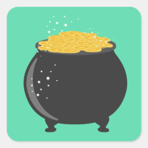 Schöner Goldtopf Quadratischer Aufkleber