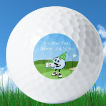 Schöner Golfball mit Birthday Cake Golf Spaß