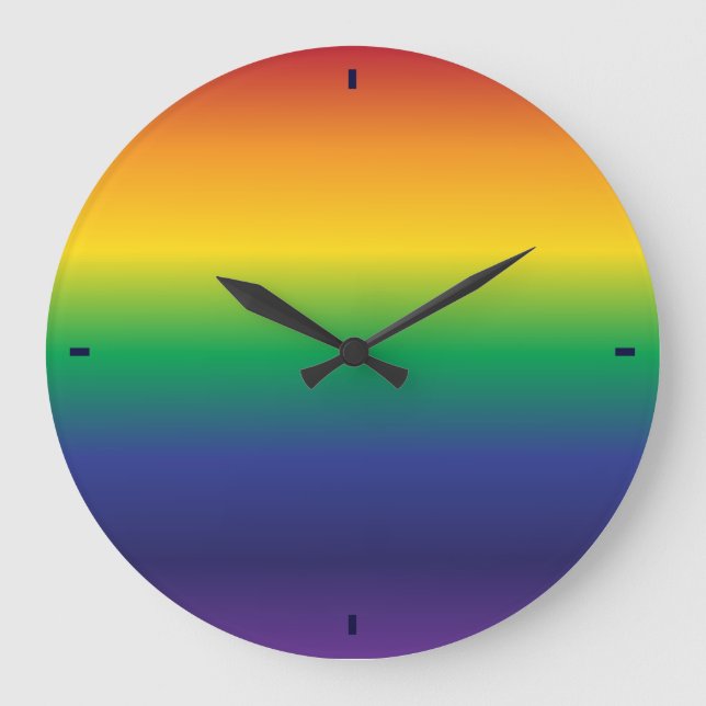 Schöner Gradient Rainbow Große Wanduhr (Vorderseite)