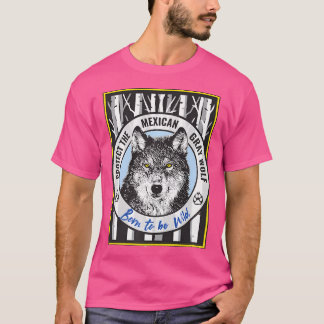 Schöner Grauer Wolf schützt gefährdetes mexikanisc T-Shirt