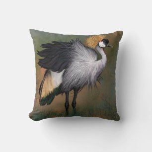 Schöner Gray Crowned Crane - Mignane Malerei Kissen