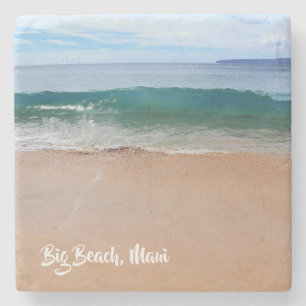 Schöner großer Strand auf Maui-Untersetzer Steinuntersetzer