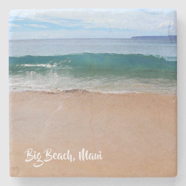 Schöner großer Strand auf Maui-Untersetzer Steinuntersetzer (Vorderseite)