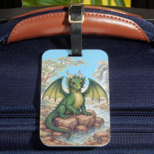 Schöner grüner Drache Gepäckanhänger