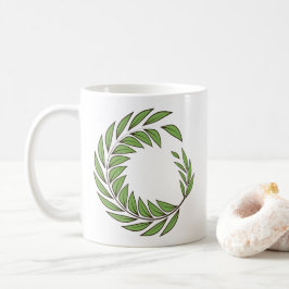 Schöner grüner Laurel Kranz. Kaffeetasse