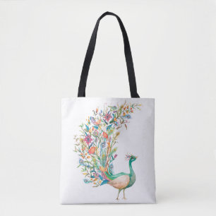 Schöner grüner Wasserfarben-Pfau