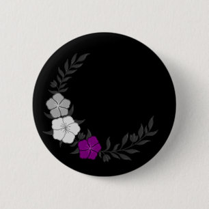 Schöner Halbmond subtiler asexueller Blume Button