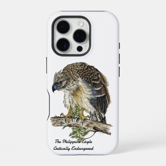 Schöner handgemalter gefährdeter Adler iPhone Hülle (Rückseite)