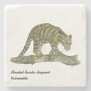 Schöner handgemalter, gefährdeter, getrübter Leopa Steinuntersetzer