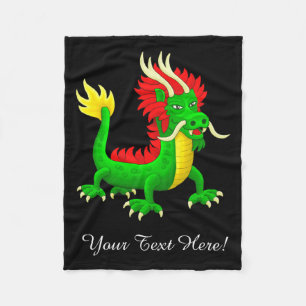 Schöner handgezeichneter chinesischer Drache Fleecedecke