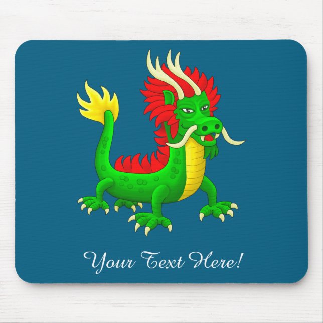 Schöner handgezeichneter chinesischer Drache Mousepad (Vorne)
