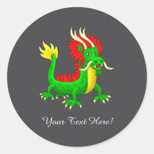 Schöner handgezeichneter chinesischer Drache Runder Aufkleber