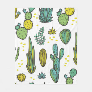 Schöner handgezogener Kakteen abstrakter natürlich Fleecedecke