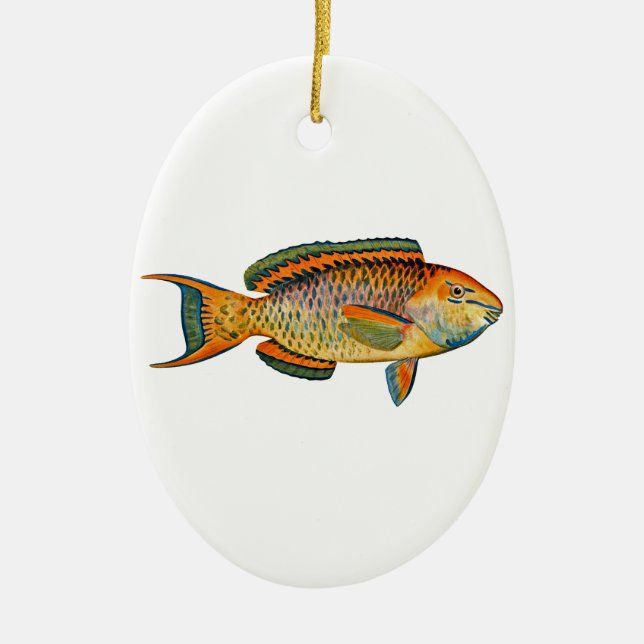 Schöner Hawaiianischer Fisch - Regal Parrotfish Keramikornament (Vorne)